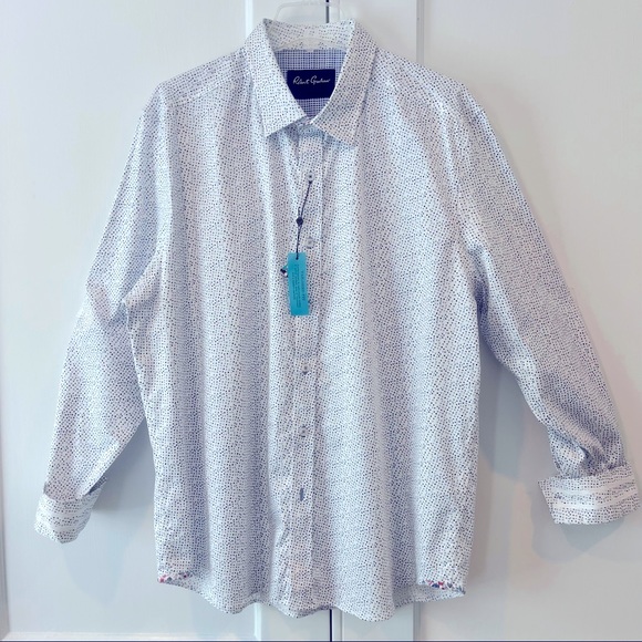 ROBERT GRAHAM ‘BECAN” TWO TONE DOT PRINT LONG SLEEVE SHIRT - Picture 9 of 16